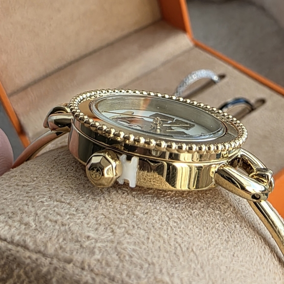 TORY BURCH The Miller Gold Tone Stainless Bangle Bracelet Watch - Picture 5 of 8